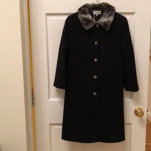 Loredana Girls Black Lambswool Coat